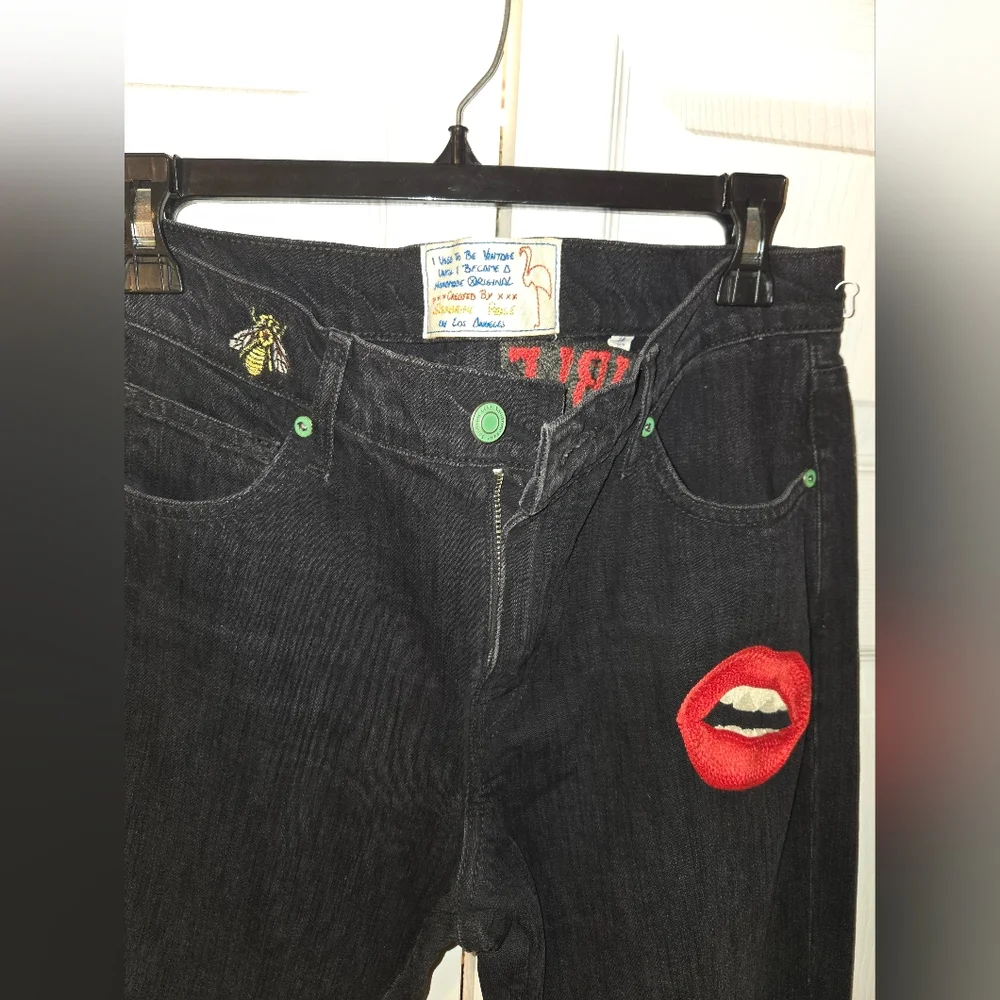 Free People X Sandrine Rose Black Trouble Maker Jeans - Picture 2 of 7